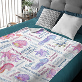 Custom Name Underwater Seahorse Coral Pearl Baby Blanket